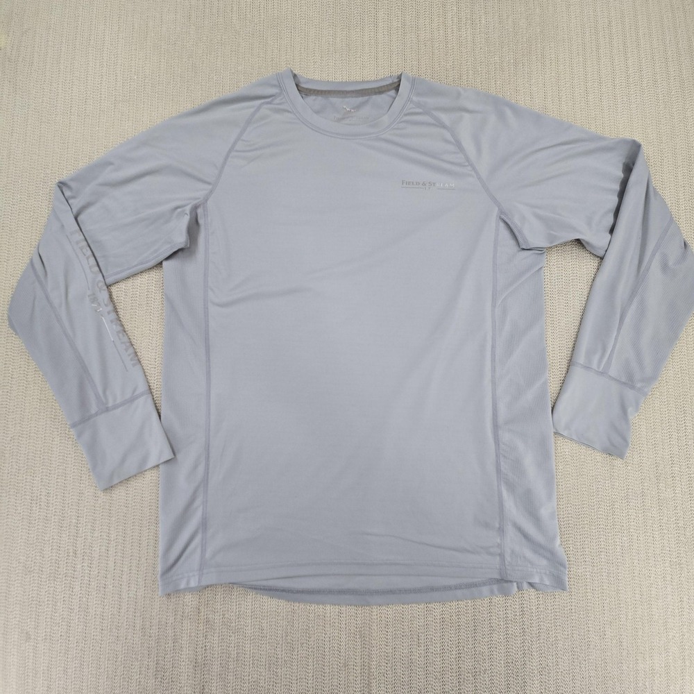 Field & Stream Shirt Mens Medium Gray Long Sleeve Performance Moisture Wicking